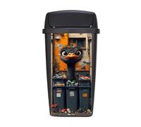 Autocollants De Poubelle À Roulettes Animaux Noirs Adhésif Imperméables Décoratif De Stickers Pour Poubelle À Roulettes, Jardin, Allée, Murale 38X82Cm*1