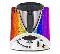 Autocollants de protection décoratifs compatibles avec robot de cuisine Thermomix TM31 Film adhésif étanche R182 (14 bois multicolore)