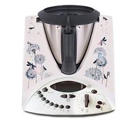 Autocollants de protection décoratifs compatibles avec robot de cuisine Thermomix TM31 Film adhésif étanche R182 (22 pissenlits et libellules)
