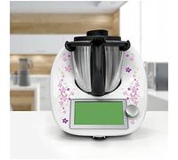 Autocollants de protection décoratifs compatibles avec robot de cuisine Thermomix TM6 Design Film adhésif accessoire de cuisine étanche RX042 (21 vignes de fleurs)