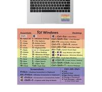 Autocollants de raccourcis clavier - Word Excelz Quick Reference, sans résidu adhésif, décalcomanies durables pour ordinateur portable | PC MACz compatible avec les appareils Air Pro de 13 à 16 pouces