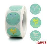 Autocollants De Remerciement Vert Blanc Bronze, 100 ? 500 Pièces, Autocollants De Scrapbooking Pour Soutenir Ma Petite Entreprise, Décor Cadeau