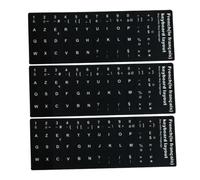 Autocollants de remplacement du clavier français, 3 Sticker Alphabet Clavier Pack Sticker Black Stickers Not Transparent White Lettres pour ordinateur portable ordinateur portable
