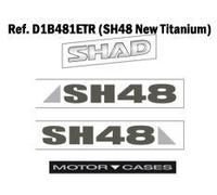 Autocollants de remplacement pour coffre ou valise top case, gris foncé SH48