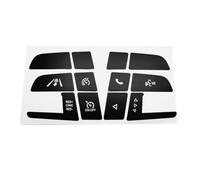 Autocollants de réparation pour bouton de volant en vinyle noir et lettres | Restaure les boutons de volant décolorés avec des autocollants en vinyle noir avec lettrage blanc transparent pour un aileron