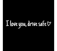 Autocollants de rétroviseur « I Love You Drive Safe » en vinyle résistant aux intempéries pour une décoration durable de véhicule (blanc)