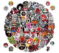 Autocollants de Rock Roll, 100 Pièces Autocollants Rock Band, Musique Sticker Bomb, Hip Hop Tendance Autocollant, pour Moto, Skateboard, Bagages, Guitare, Ordinateur Portable, Vélo, Voiture