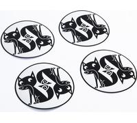 Autocollants de roue réfléchissants pour poussettes, renards, set - 4pcs.