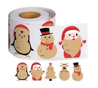 Autocollants De Sceaux D'Enveloppe De Noël,Autocollants De Noël Ronds - Autocollants thème de Noël, 200 pièces, bonhomme de neige, renne, père noël - Autocollants Noël Étiquettes autocollantes pour et