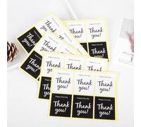 Autocollants De Scellage ""Happy Every Day"", Grande Étiquette Carrée, Noir/Blanc, Pour Décoration De Boîte-Cadeau, 120 Pièces