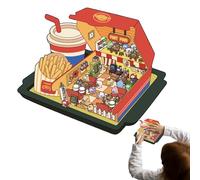 Autocollants de scène - Autocollants 3D de cabine - Créez votre propre décalcomanie de scène de magasin miniature, décoration créative pour maison, chambre, carnet de notes, scrapbooking