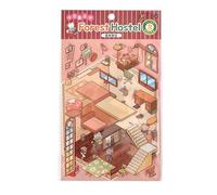 Autocollants de scène de dessin animé mignons, autocollants de scènes miniatures , autocollants drôles de scènes de maison , autocollants de décoration d'intérieur autocollants de scène de dessin