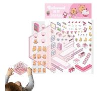 Autocollants de scène de maison - Autocollants miniatures de scène de dessin animé | Autocollants colorés pour la motricité fine, la coordination œil-main