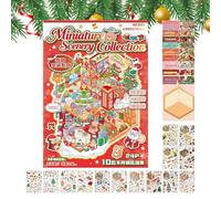 Autocollants de scène de Noël | Autocollants de dessin animé de paysage festif | Livre d'autocollants décoratifs pour les vacances | Design adhésif en carton PET blanc de 7 pouces idéal pour les