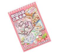 Autocollants de scène miniature - Autocollants de dessin animé | Scène miniature de maison | Livre de collection de scènes miniatures | Autocollants de scène de librairie de restaurant pour petite