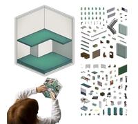 Autocollants de scène Miniature | Autocollants de scène de Maison Miniature, Fournitures de Scrapbooking pour Adolescents, Adultes, Femmes,