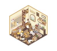 Autocollants de scène Miniature, Autocollants pour Maison Miniature, Autocollants d'aménagement paysager avec Effet - Autocollants Maison de Dessin animé pour et Filles, Faites Vos Propres