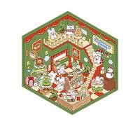 Autocollants de scène miniatures,autocollants pour maison de Noël, Autocollants miniatures de scène de dessin animé, Autocollants empilables pour créer vos propres scènes de pièce pour murs, bur