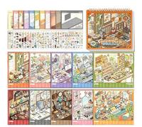 Autocollants de scènes miniatures de dessin animé pour architecture