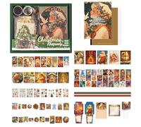 Autocollants de scrapbooking de Noël avec carnet - 427 g de décalcomanies de carte de Noël avec notes adhésives, décalcomanies de vacances pour la maison, le scrapbooking, le journal, le