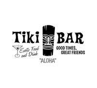 Autocollants de sculpture fine Bar Tiki hawaïen Hawaii Aloha Tiki Bar Totem Summer Beach Citations inspirantes 32x61,9cm Décoration artistique Petit noir
