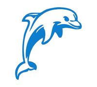 Autocollants de sculpture fine pour chambre d'enfant, dauphin, océan, animaux marins, 48x74,1 cm, personnalisation personnalisée, grand, bleu