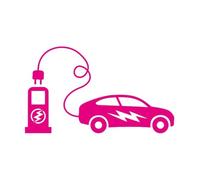 Autocollants de sculpture fine pour véhicule de station de recharge de voiture électrique 72x124,2 cm amovibles sans laisser de colle Extra Large RoseRed