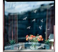 Autocollants de Sécurité en Verre pour Fenêtres Anti-Collision pour Vitrées Signalisation Autocollants de Sensibilisation Evitent Les Chocs Contre Une Vitre - Oiseaux Translucide - Lot de 15