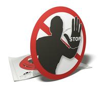Autocollants de signalisation Stop - Accès interdit - Ne pas passer ni traverser - Panneau de 95 mm pour intérieur ou extérieur - Lot de 6.