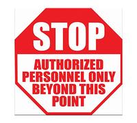 Autocollants de sol antidérapants « Stop Beyond This Point » - Motif « Authorized Personnel Only » - 61 cm de long