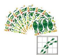 Autocollants de sol empreintes de pas de la Saint-Patrick,Stickers de sol vert pour la Saint-Patrick,Autocollants de pied de trèfle vert amovibles | Autocollants muraux de fenêtre à empreinte festive