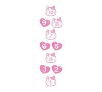Autocollants de sol en marelle, chat d'amour, cœur rose, décoration murale décorative for garde-robe(M)