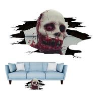 Autocollants De Sol Halloween,Stickers De Sol Halloween, Briser l’autocollant zombie mural, Autocollants muraux imperméables de Zombie d'halloween, sparadrap muraux d'art d'horreur pour la décoration