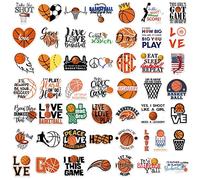Autocollants de Sport de Basket-Ball Décorer Les Autocollants étanches pour Cahier de Bagages DIY Lettres Autocollantes Petites (Multicolor, One Size)