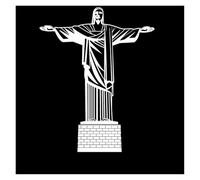 Autocollants de Statue Debout de jésus Christ, décoration de fenêtre de Voiture, Autocollants imperméables en PVC Noir/Blanc, 19cm x 15cm(White)