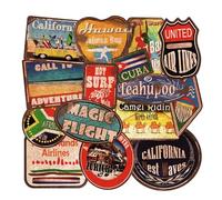 Autocollants de tampon 36pcs en vinyle vintage autocollants de tampon rétro autocollants de voyage autocollant étanche pour les bagages à skateboard pour ordinateur portable