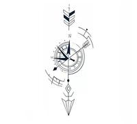 Autocollants De Tatouage À Base De Plantes, 2 Pièces, Imperméable, Longue Durée, Jus Semi-Permanent, Flèche Du Temps