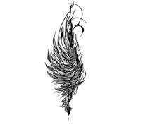 Autocollants De Tatouage À Base De Plantes Ailes Du Diable Demi-Bras, Durables, Réalistes, Ne Se Décolorent Pas, Imperméables, Résistants Aux Frottements, Semi-Permanents
