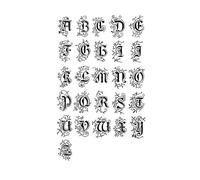 Autocollants de tatouage à base de plantes de 26 lettres