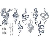 Autocollants De Tatouage À Base De Plantes, Dix Jus, Bras De Fleur De Serpent, Semi-Permanent, Ne Se Décolore Pas, Imperméable