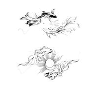 Autocollants De Tatouage À Base De Plantes Koi, 5 Pièces, Autocollants Imperméables De Simulation De Motif De Poisson Rouge