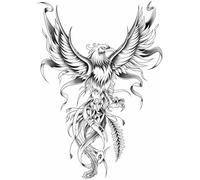 Autocollants De Tatouage À Base De Plantes Phénix, 4 Pièces, Jus Semi-Permanent, Grand Bras De Fleur, Non Réfléchissant Et Étanche