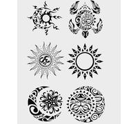 Autocollants De Tatouage À Base De Plantes Totem Du Soleil, 2 Pièces, Imperméables, Longue Durée, Bras Semi-Permanent, Simulation De Jus De Poignet