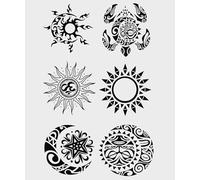 Autocollants De Tatouage À Base De Plantes, Totem Du Soleil, Imperméables, Durables, Semi-Permanents, Simulant La Personnalité Du Jus, 2 Pièces