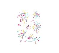 Autocollants De Tatouage À Motif De Feux D'Artifice Imperméables Et Durables Couleur Féminine Doux Cool Style Chinois Girlyfaux Tatouage Temporaire