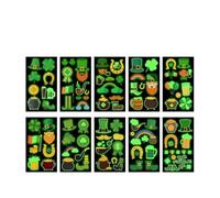 Autocollants de tatouage à thème vert, peinture irlandaise, autocollants de tatouage imperméables(10 PCS C)