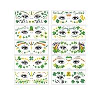 Autocollants de tatouage à thème vert, peinture irlandaise, autocollants de tatouage imperméables(10 PCS A)