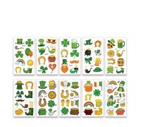 Autocollants de tatouage à thème vert, peinture irlandaise, autocollants de tatouage imperméables(10 PCS D)