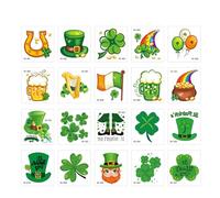 Autocollants de tatouage à thème vert, peinture irlandaise, autocollants de tatouage imperméables(20 PCS E)