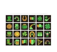 Autocollants de tatouage à thème vert, peinture irlandaise, autocollants de tatouage imperméables(24 PCS G)